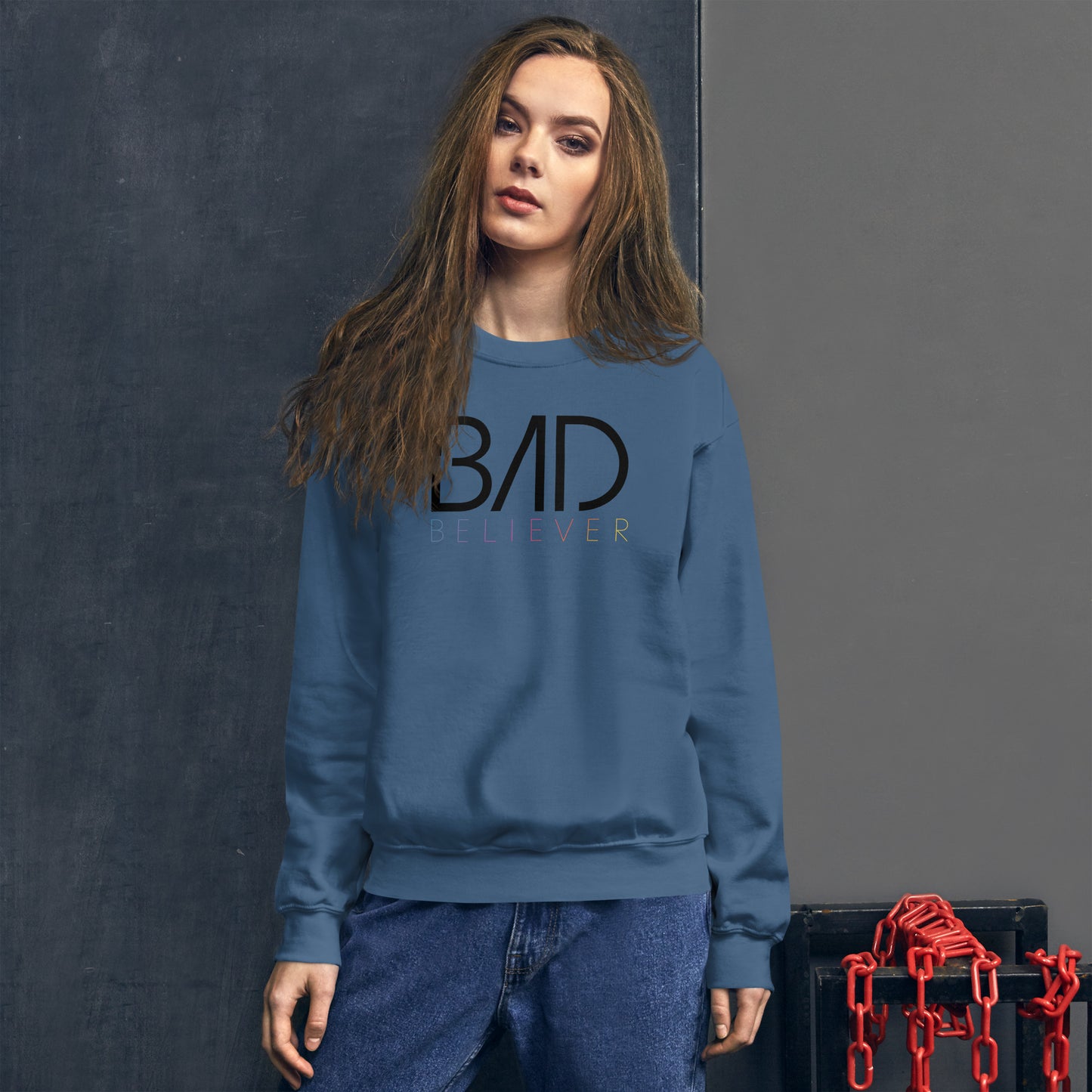 Bad Believer Logo Unisex Sweater (Black Print)