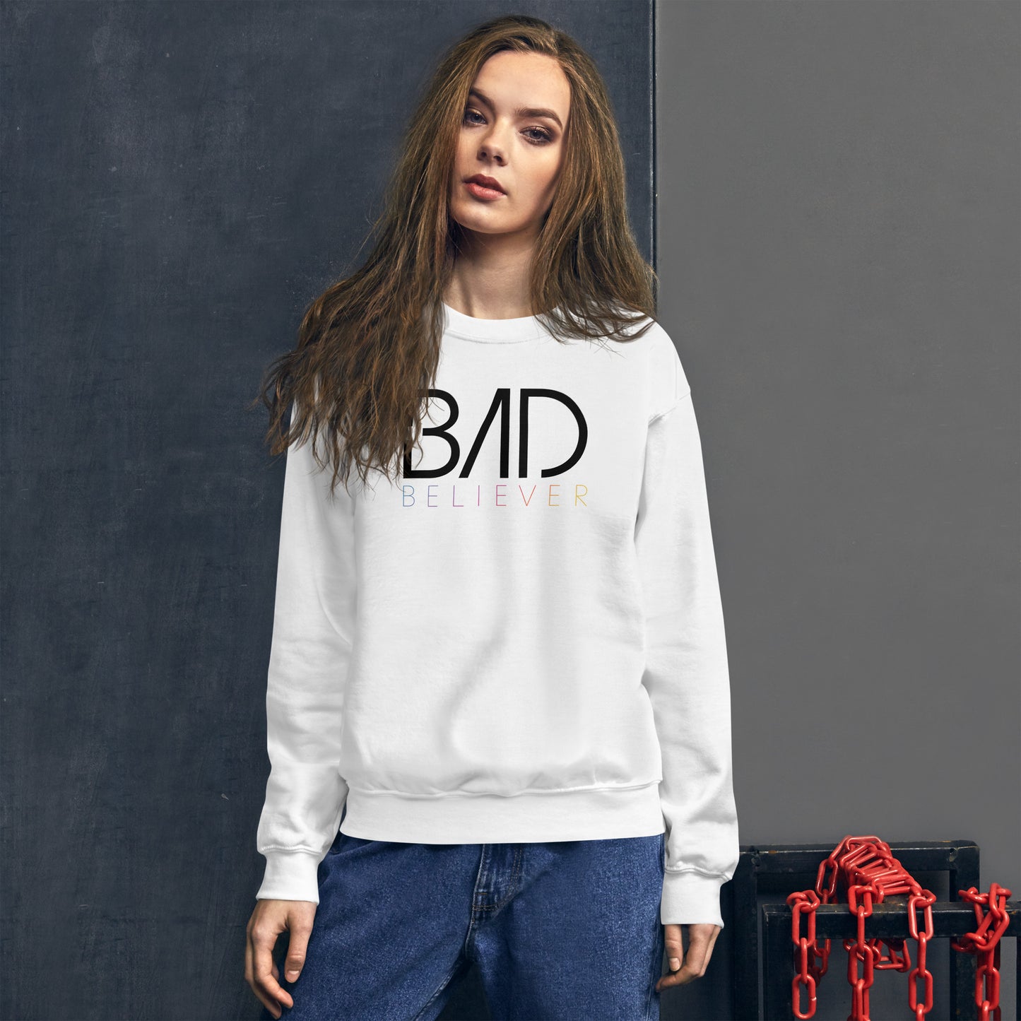 Bad Believer Logo Unisex Sweater (Black Print)
