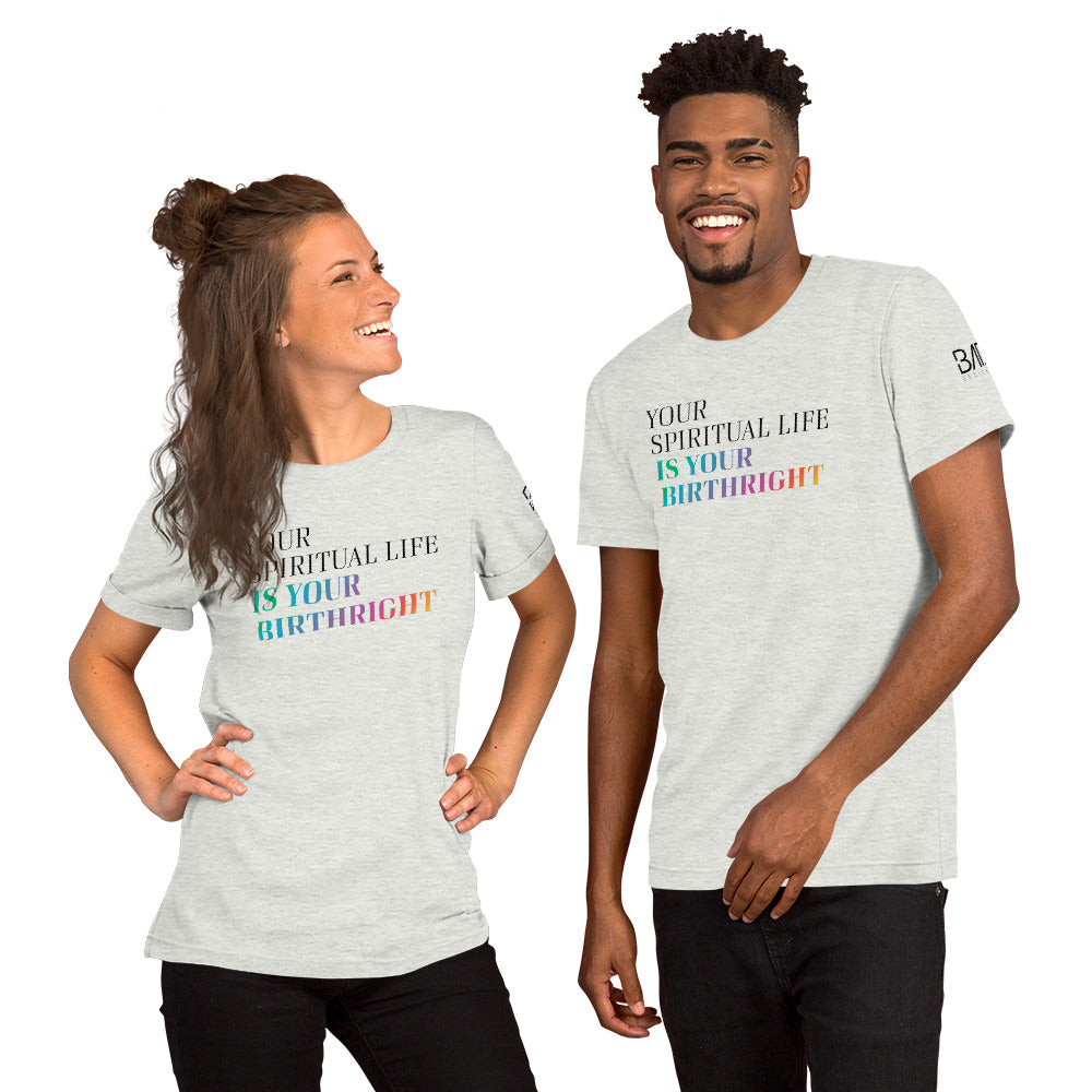 "Your Spiritual Life is Your Birthright" Unisex T-Shirt (Black Print)