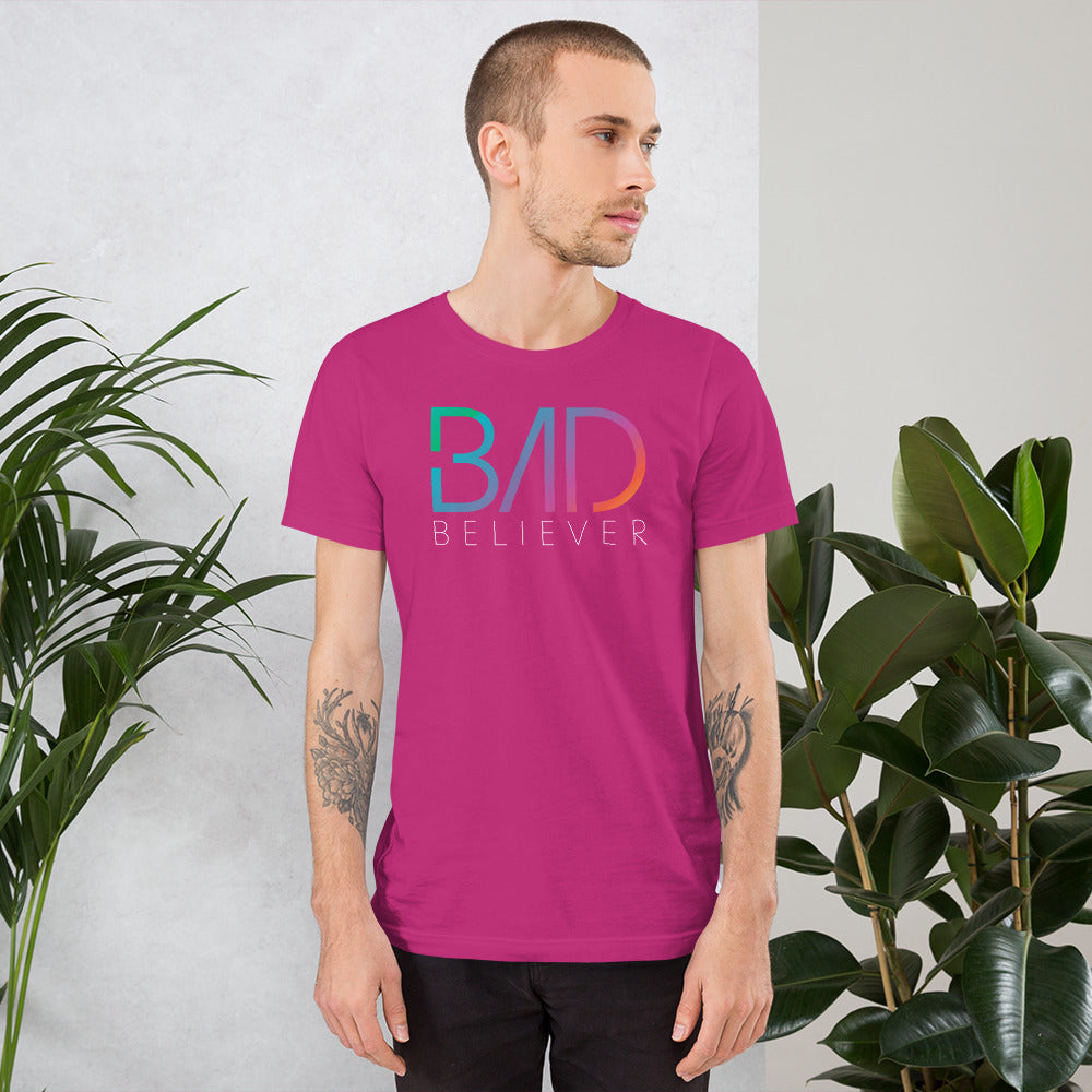 Bad Believer Rainbow Logo Unisex T-Shirt (White Print)