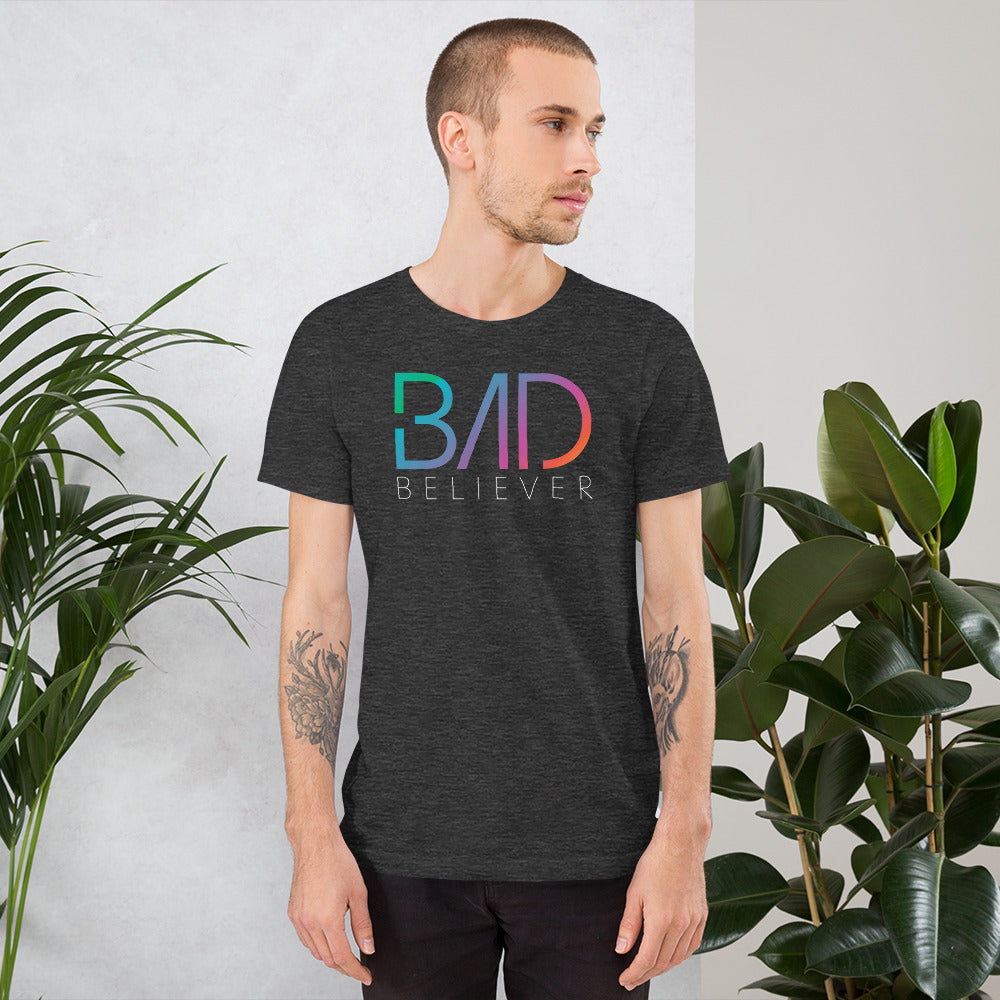 Bad Believer Rainbow Logo Unisex T-Shirt (White Print)