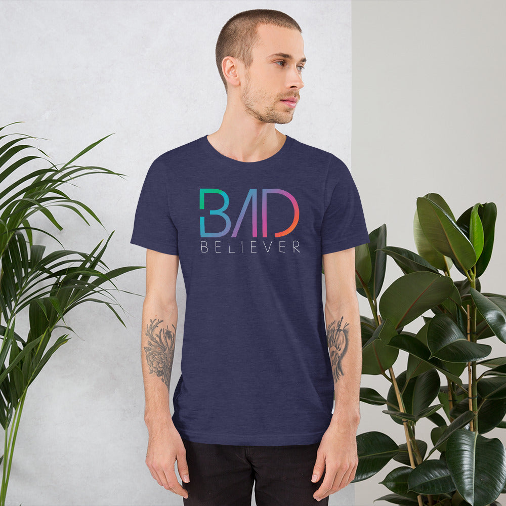 Bad Believer Rainbow Logo Unisex T-Shirt (White Print)