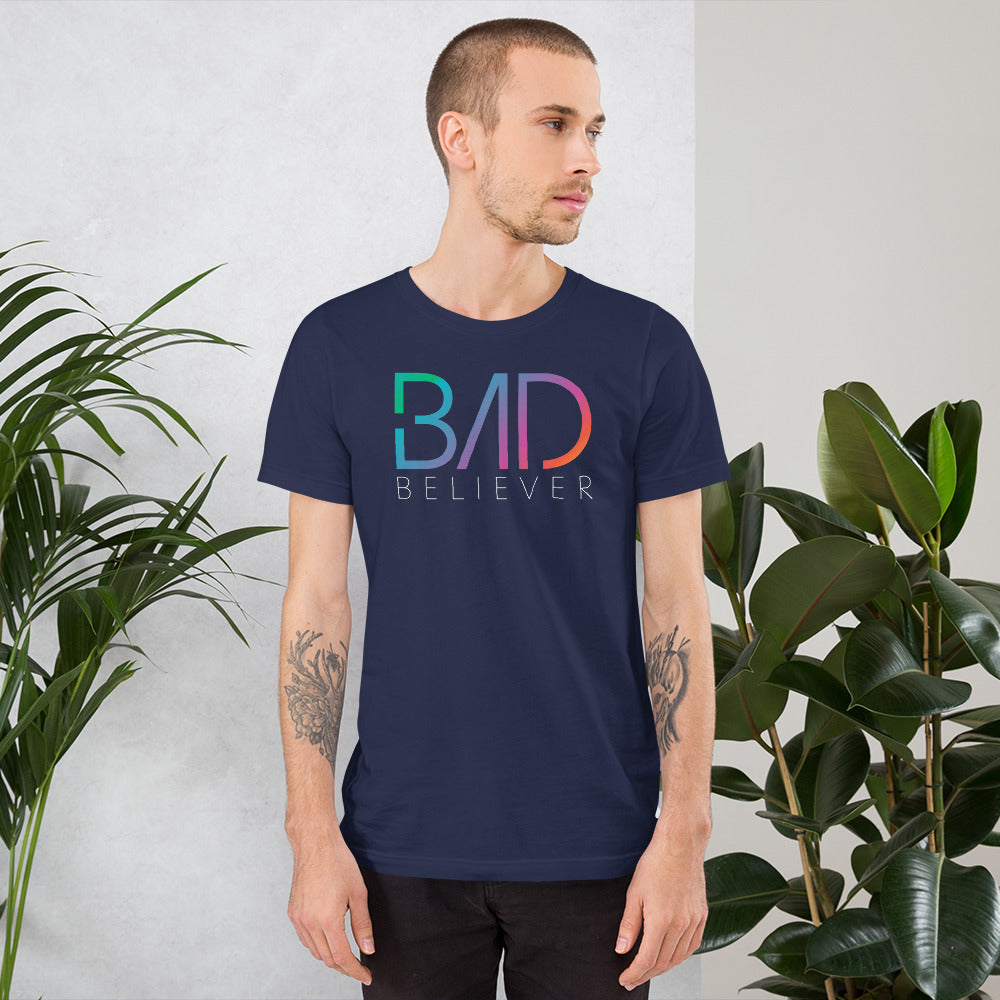 Bad Believer Rainbow Logo Unisex T-Shirt (White Print)