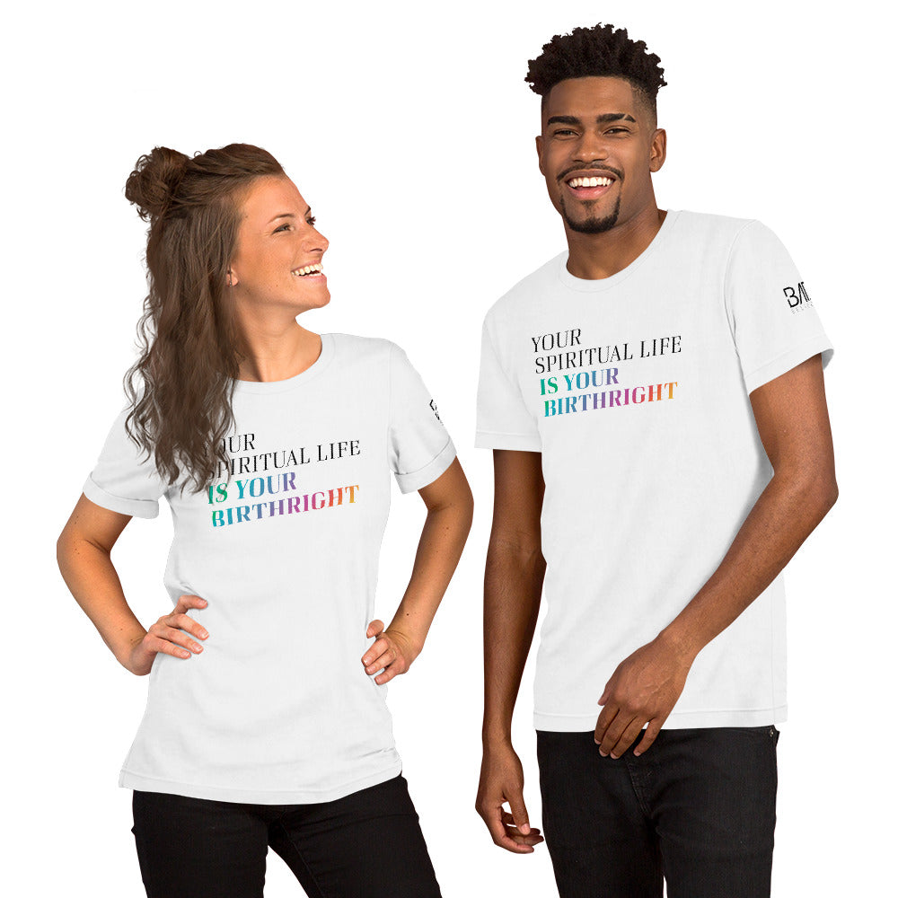 "Your Spiritual Life is Your Birthright" Unisex T-Shirt (Black Print)