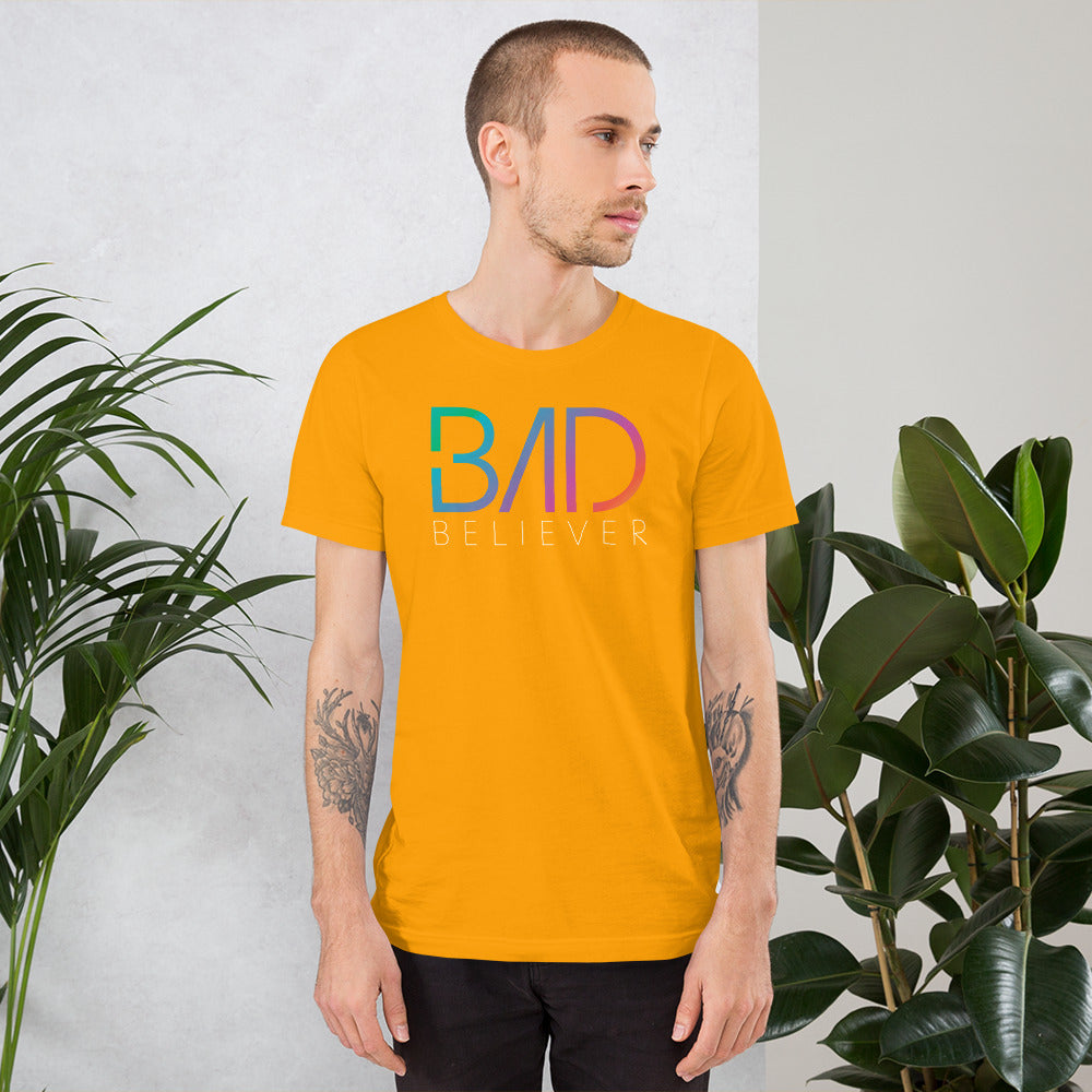 Bad Believer Rainbow Logo Unisex T-Shirt (White Print)