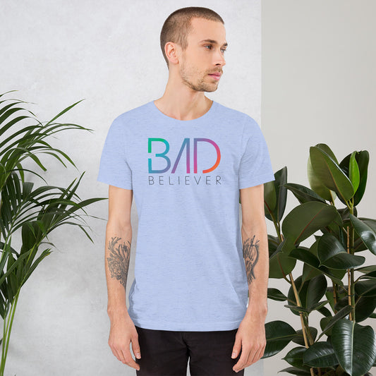 Bad Believer Rainbow Logo Unisex T-Shirt (Black Print)