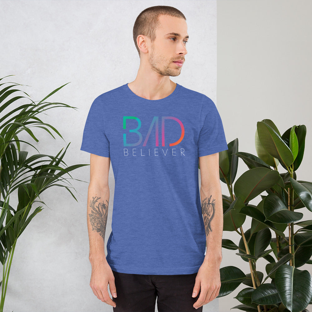 Bad Believer Rainbow Logo Unisex T-Shirt (White Print)