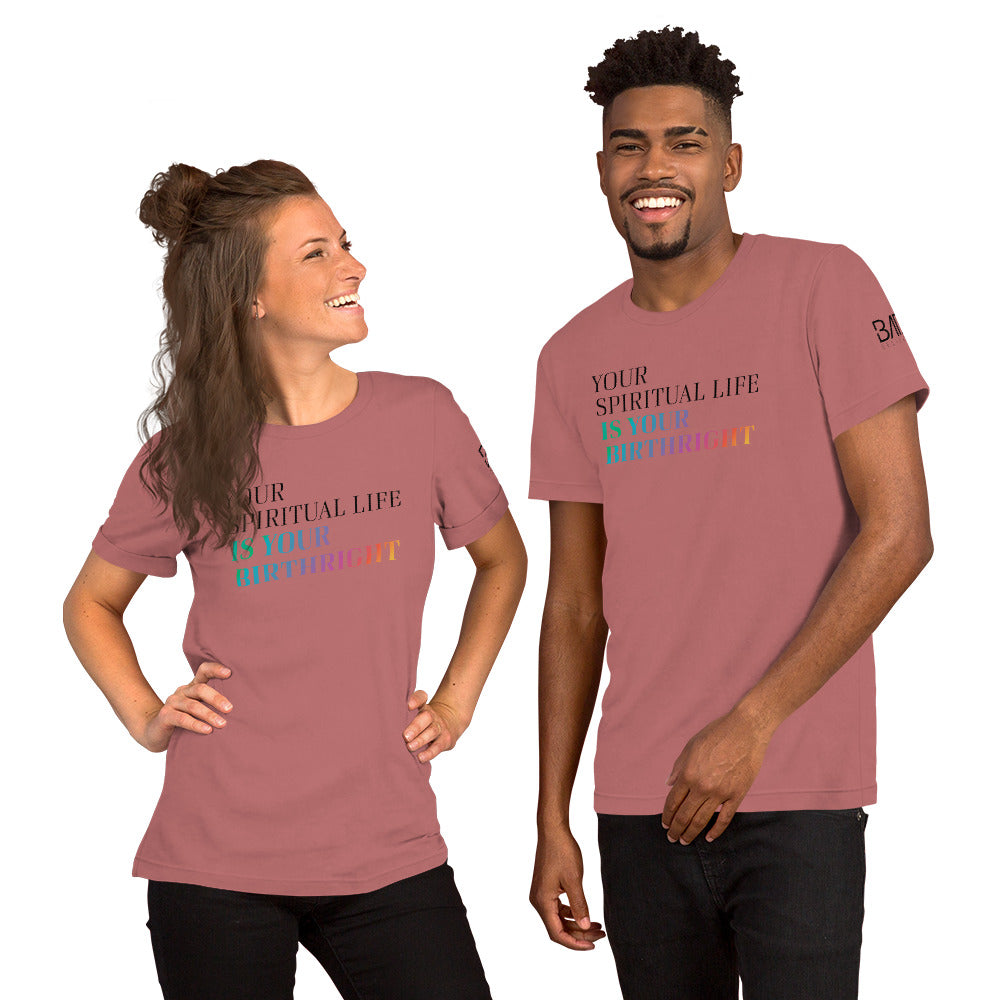 "Your Spiritual Life is Your Birthright" Unisex T-Shirt (Black Print)